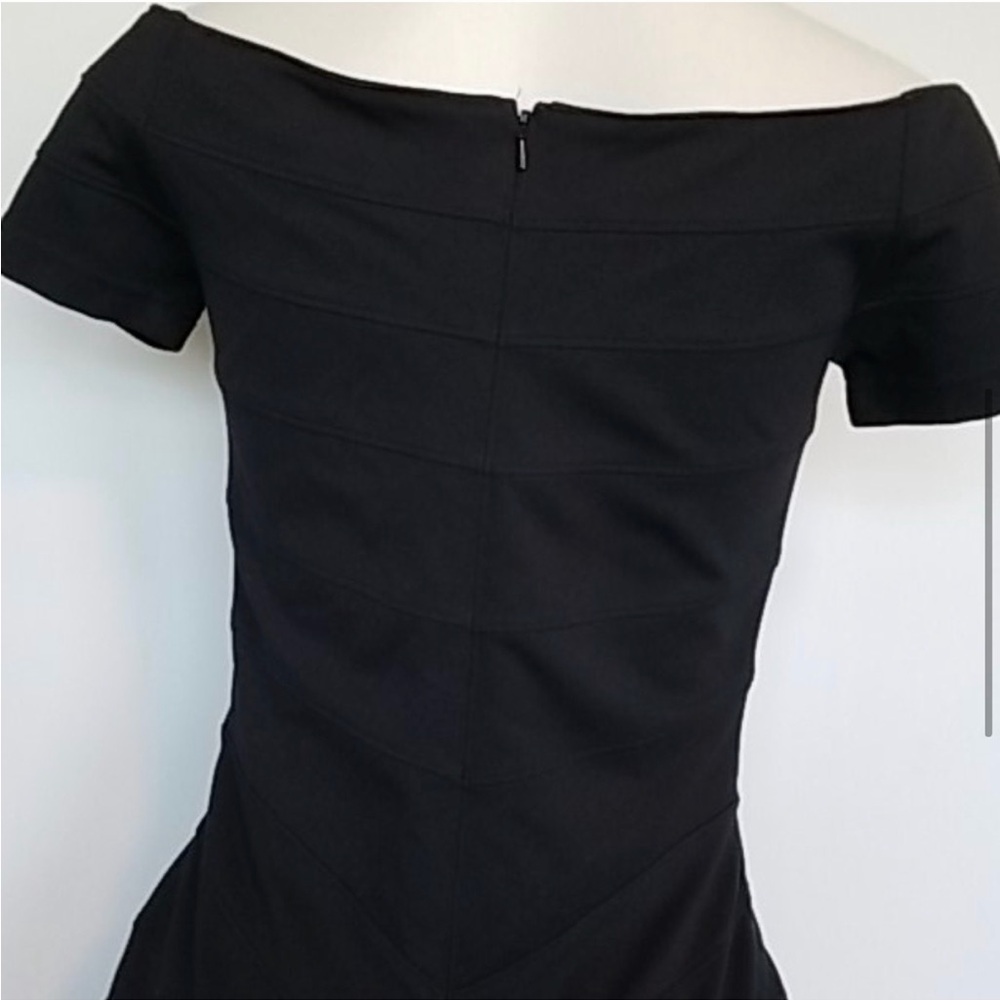 T by Tadashi black off shoulder bandage dress-s